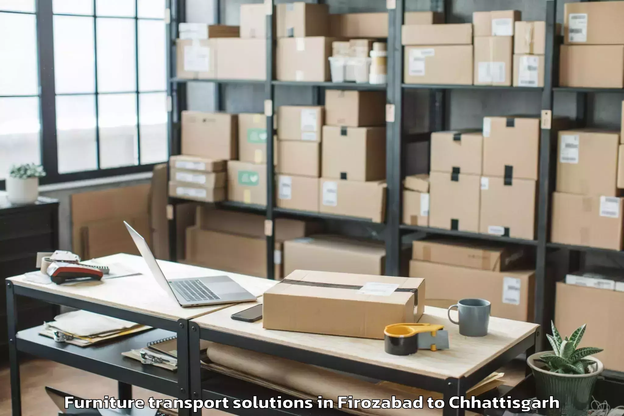 Professional Firozabad to Champa Furniture Transport Solutions